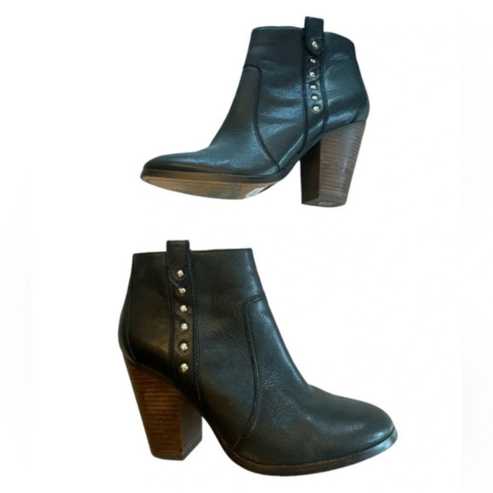 Coach Haven Black Leather Booties with Heel size 8 B